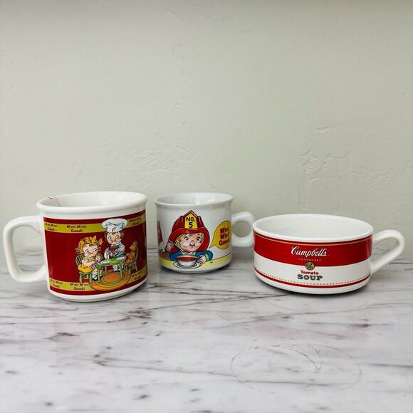 Vintage 1990’s Campbells Soup Mugs Bundle Of 3 - Picture 1 of 10